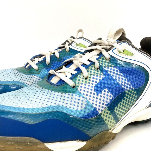 Footjoy Flex-Zone Freestyle-Men's 11(M) Blue & White Soft Spike Golf Shoe- 57340 - Picture 5 of 9